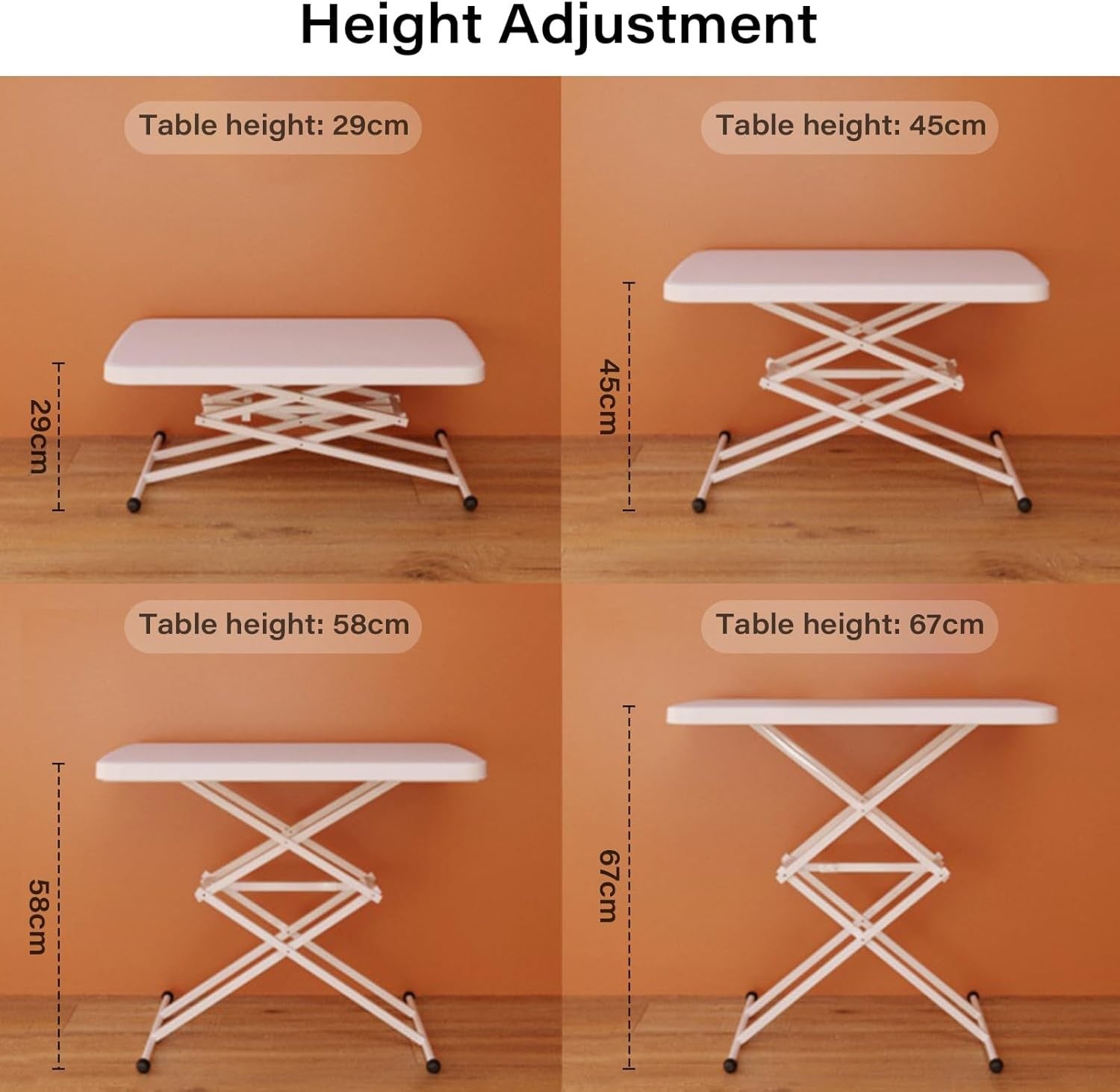 Adjustable Folding Side Table Laptop Desk Lift Top Bedside Sofa Table