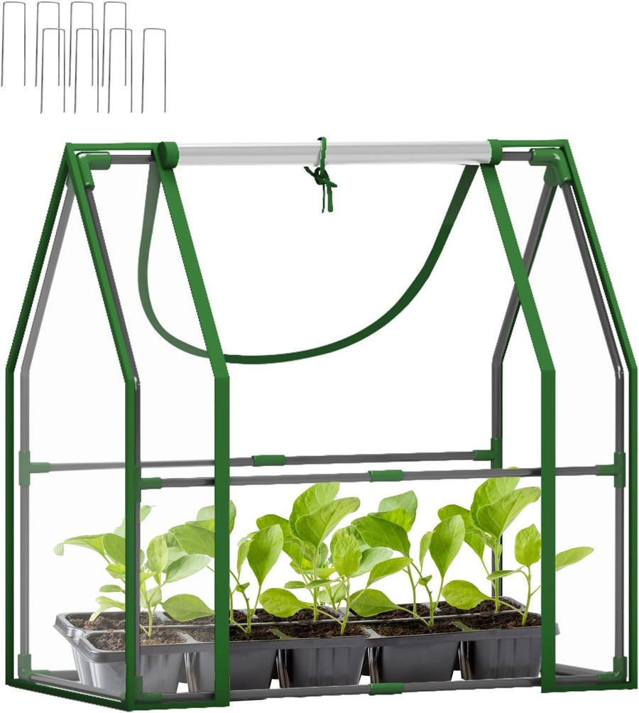 Portable Mini Greenhouse Indoor Outdoor Dual Door Plant Tent Cold Frame