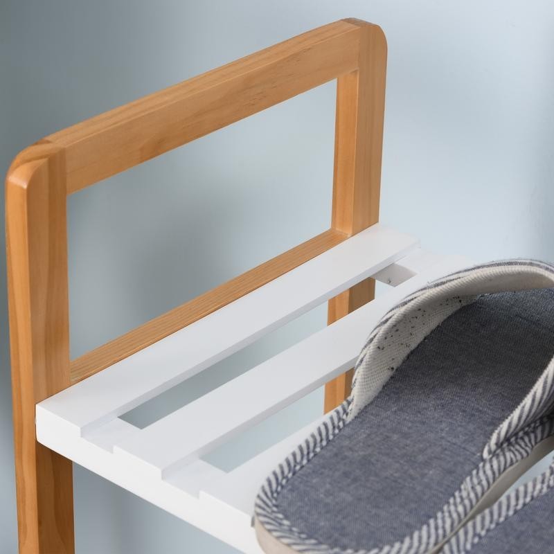 4-Tier Wooden Shoe Rack Stand – Freestanding Slatted Storage Shelf