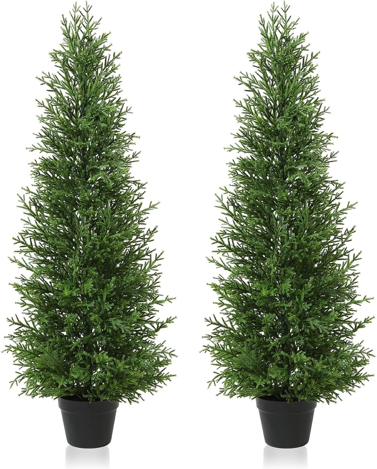 120cm Artificial Cypress Trees 2 Pack UV Resistant Outdoor Garden Porch Decor