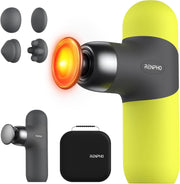 Mini Heated Massage Gun Deep Tissue Quiet Muscle Massager w Case Portable