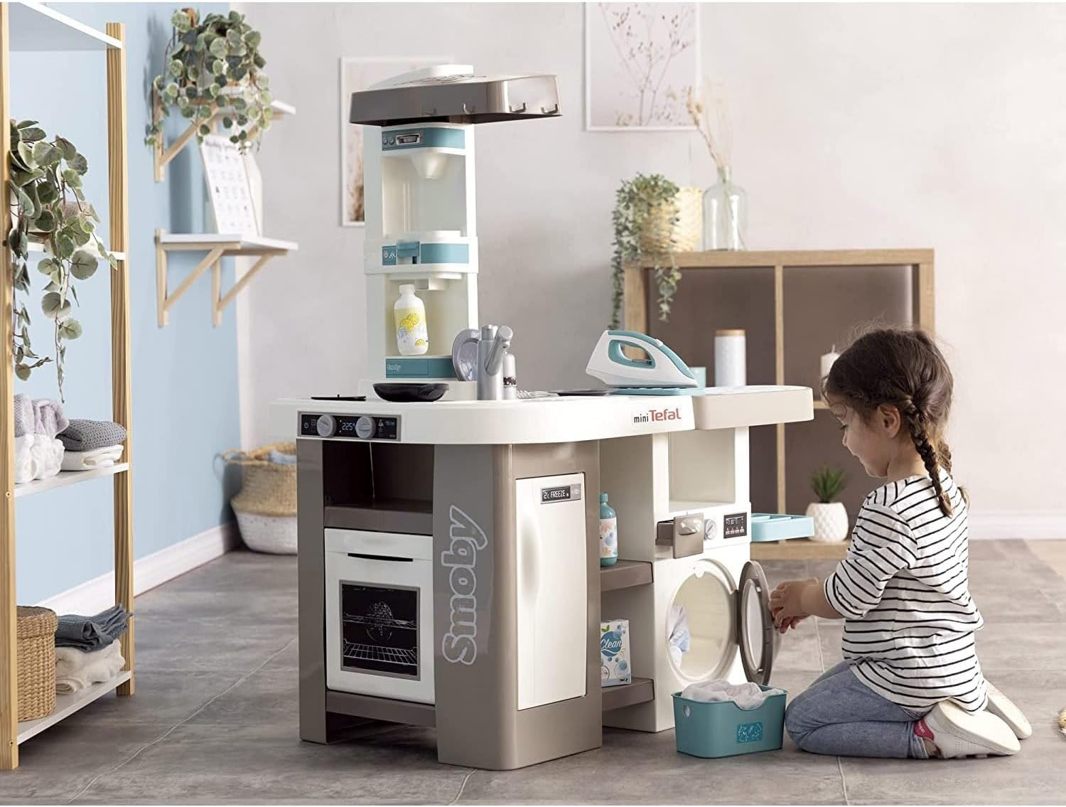 Kids Tefal Play Kitchen Laundry Set 36 Accessories Sounds Toy