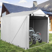 Outdoor Storage Shed Tent 7x5FT Waterproof Bike Shelter with Steel Frame Silver