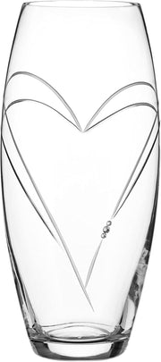 Crystal Heart Vase 30cm Luxury Glass Flower Vase Wedding Gift Centrepiece