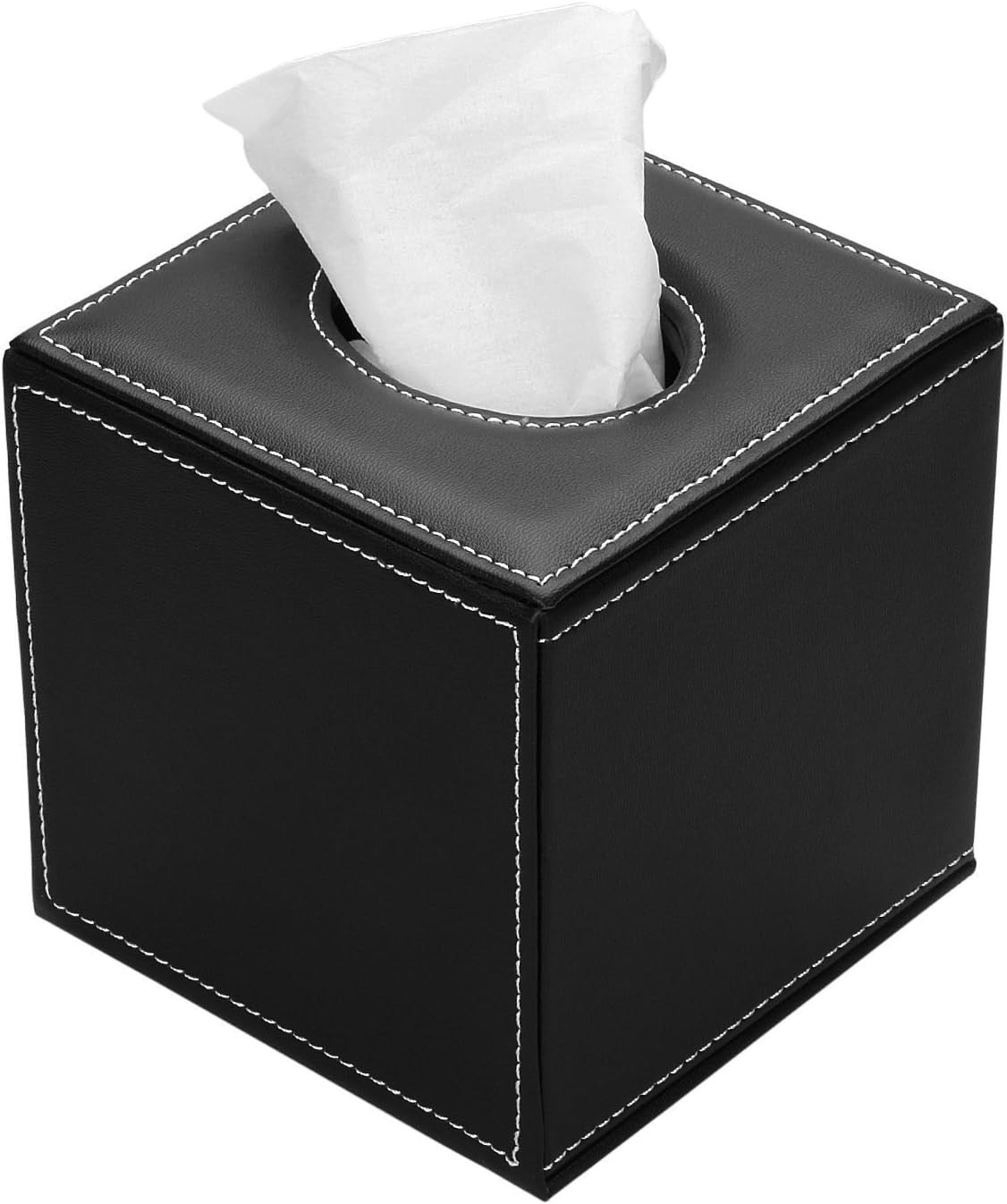 5-Piece Black PU Leather Desk Organizer Set with Mousepad & Pen Holder