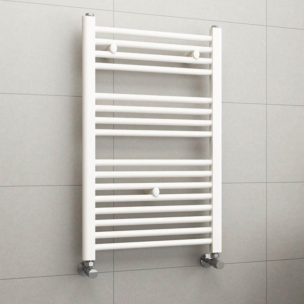 Hot Water Radiator Towel Dryer 800x500 White Chrome Energy Efficient