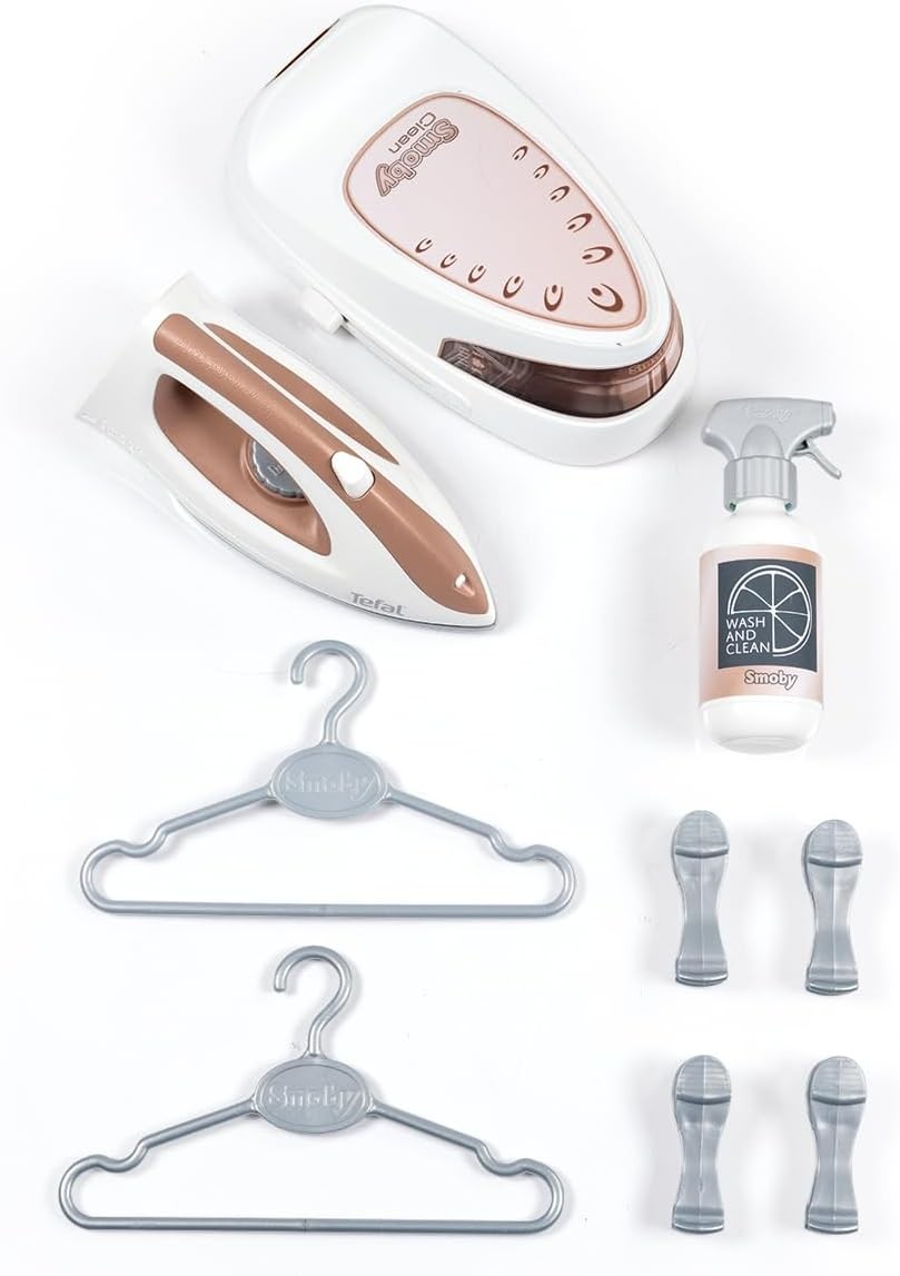 Kids Ironing Board Play Set with Steam Iron Pretend Laundry Toy