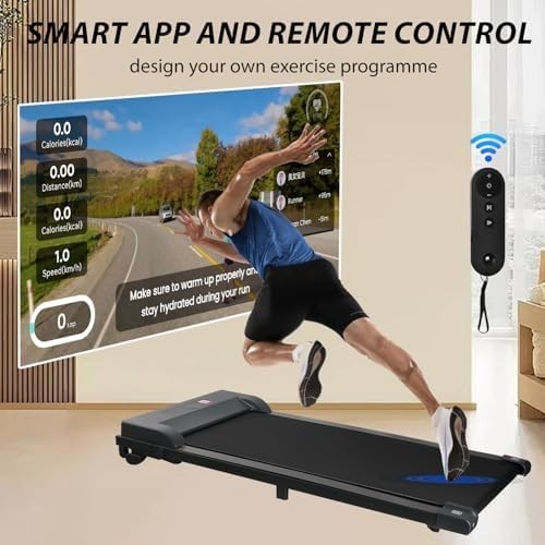Under Desk Walking Pad Treadmill 4% Incline Portable Home Office Grey