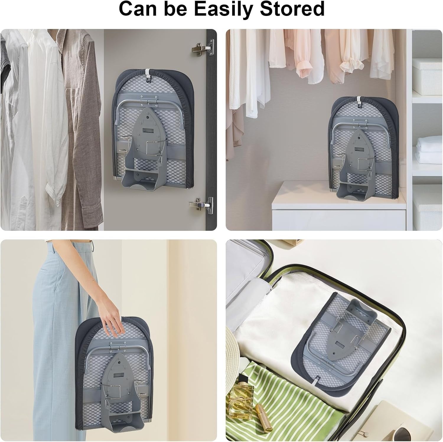 Compact Tabletop Ironing Board Foldable Mini Space Saving Black 89x33cm