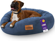 XL Calming Donut Dog Bed 85cm Washable Non Slip Navy