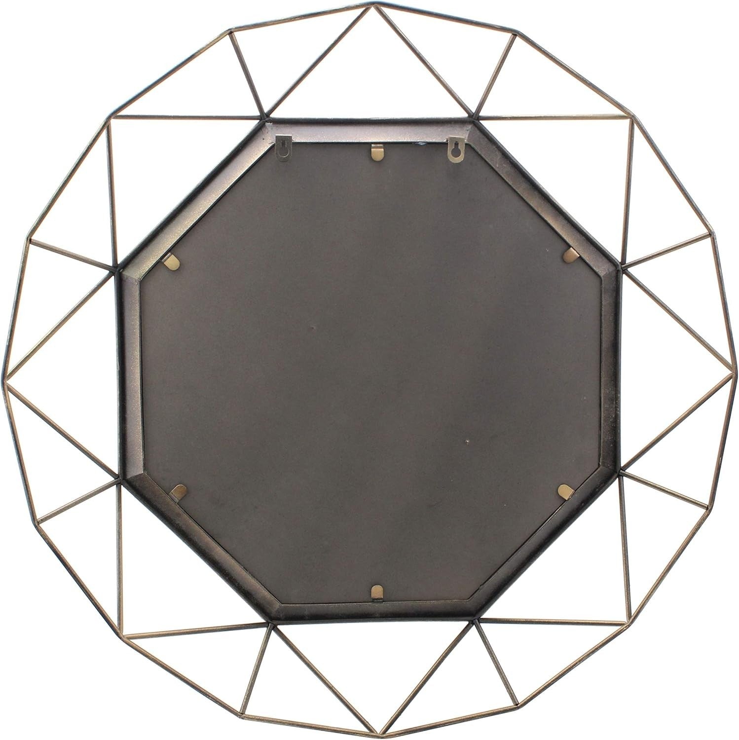 28" Gold Geometric Wall Mirror Modern Metal Frame for Bathroom Living Room