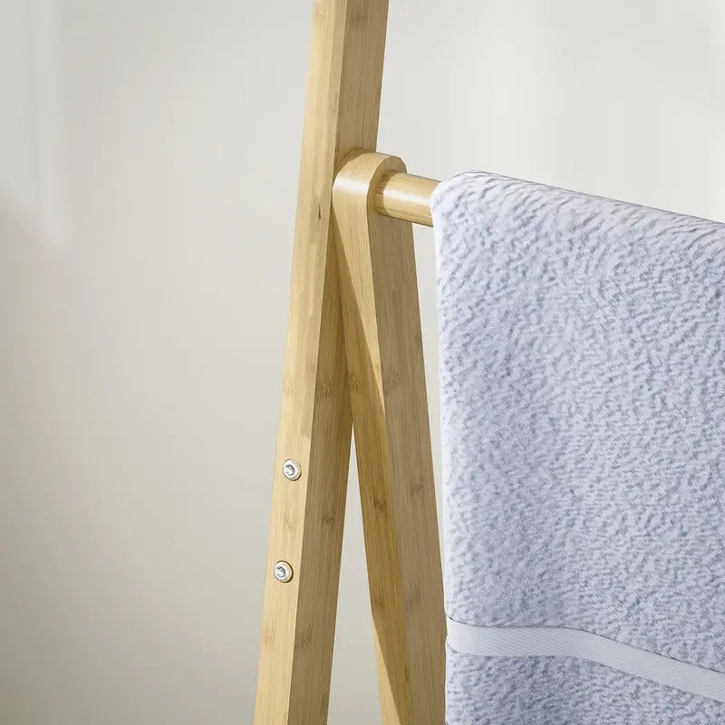 Bamboo Bathroom Shelf Rack Ladder Unit Towel Bars Storage Stand 3 Tier
