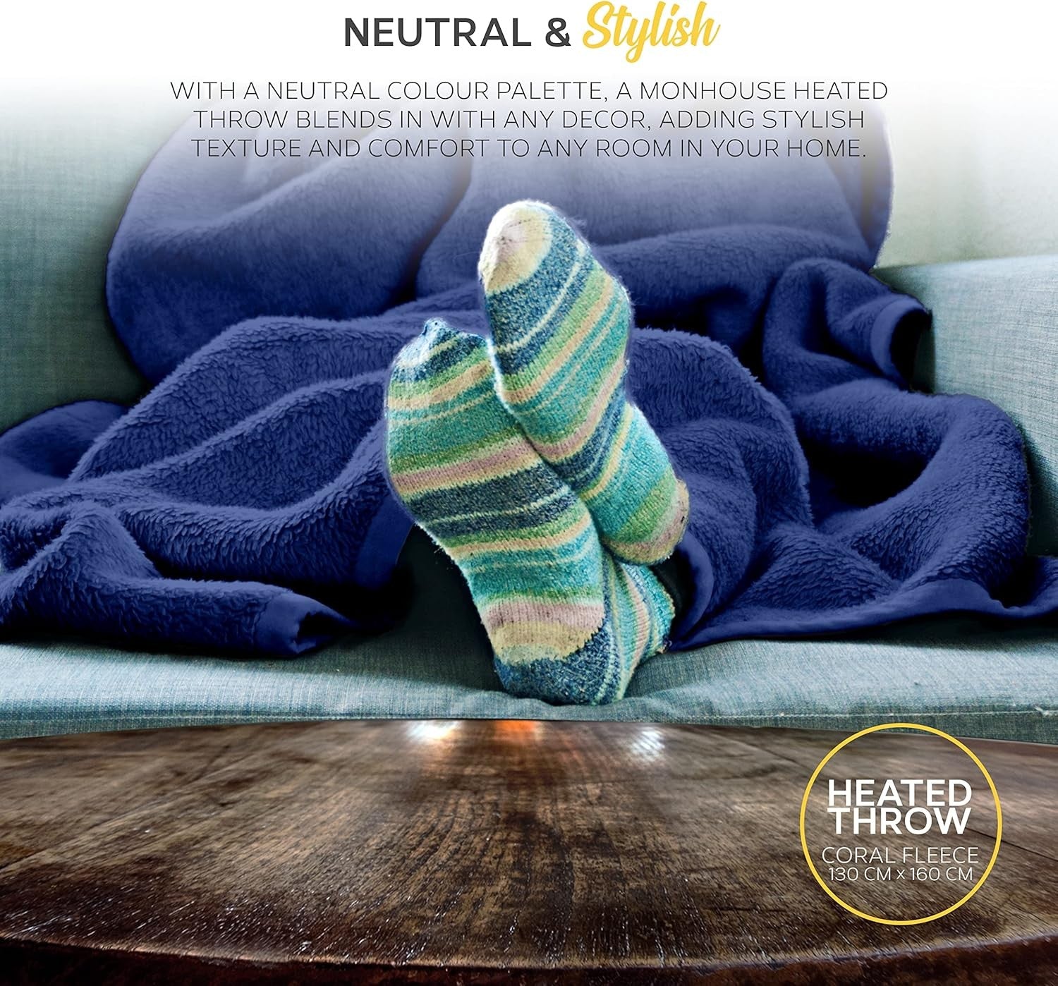 Electric Heated Throw Blanket 130x160cm 9 Heat Levels Timer Washable
