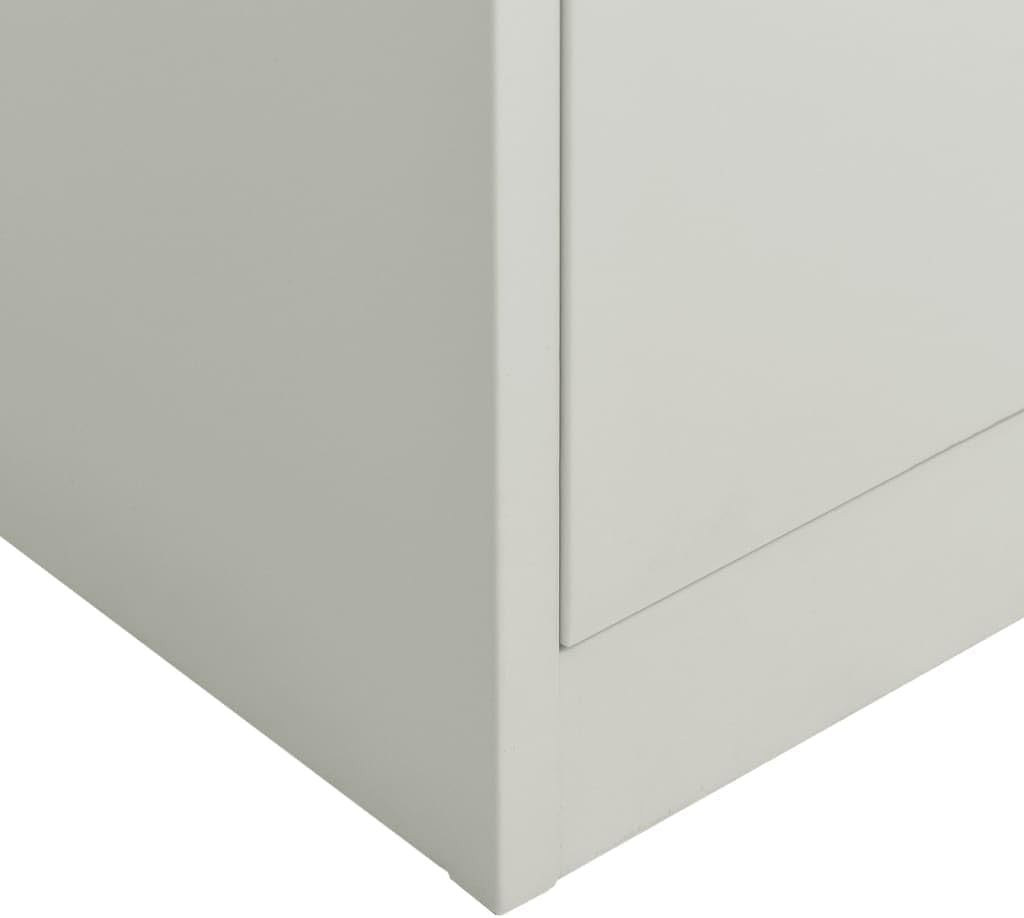 Metal Storage Cabinet with Lock, 4 Shelves, 2 Doors, 90x40x180cm Steel