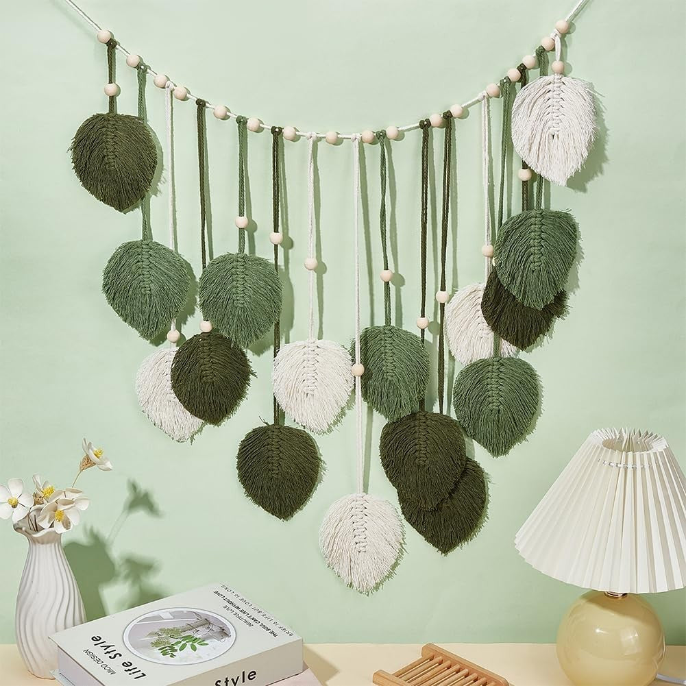 DIY Macrame Leaf Wall Hanging Kit Handmade Boho Home Decor