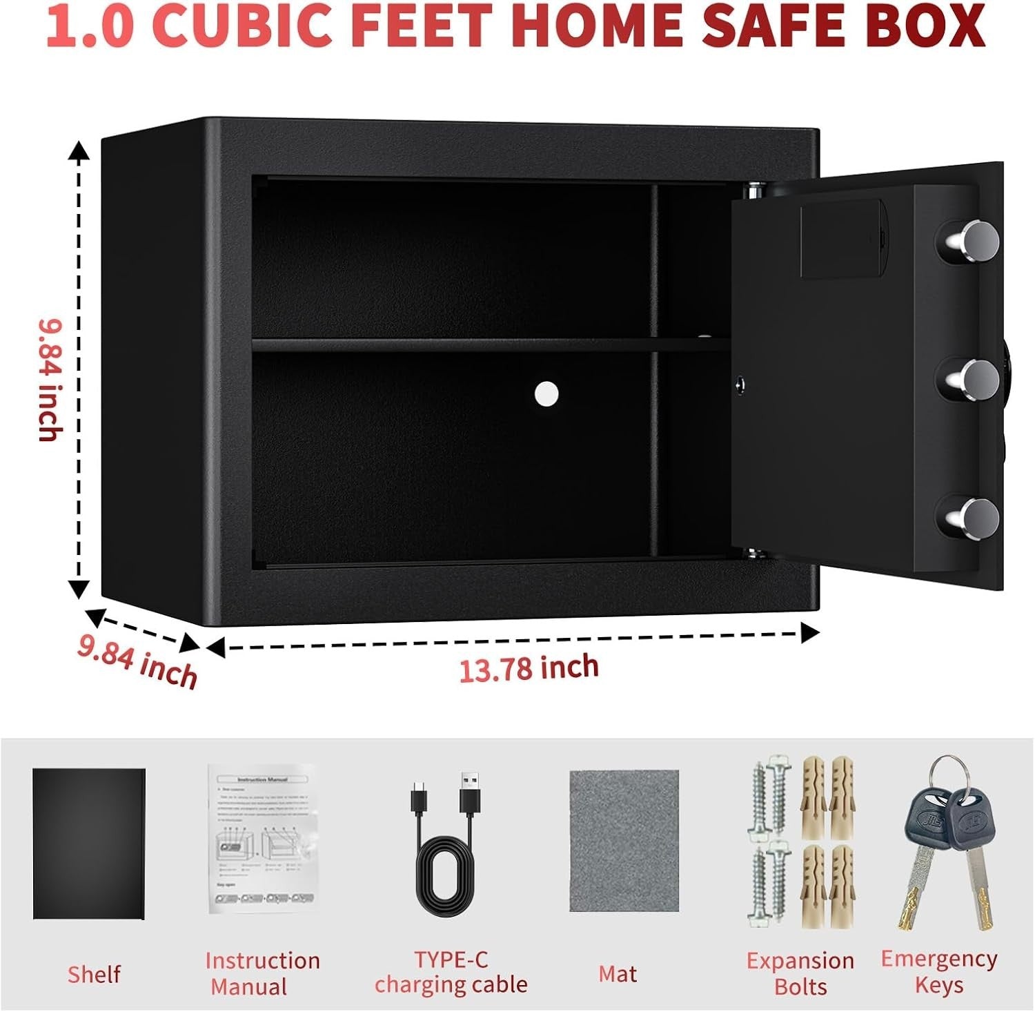 20L Digital Safe Box Electronic Keypad Security Cash Lock Safe