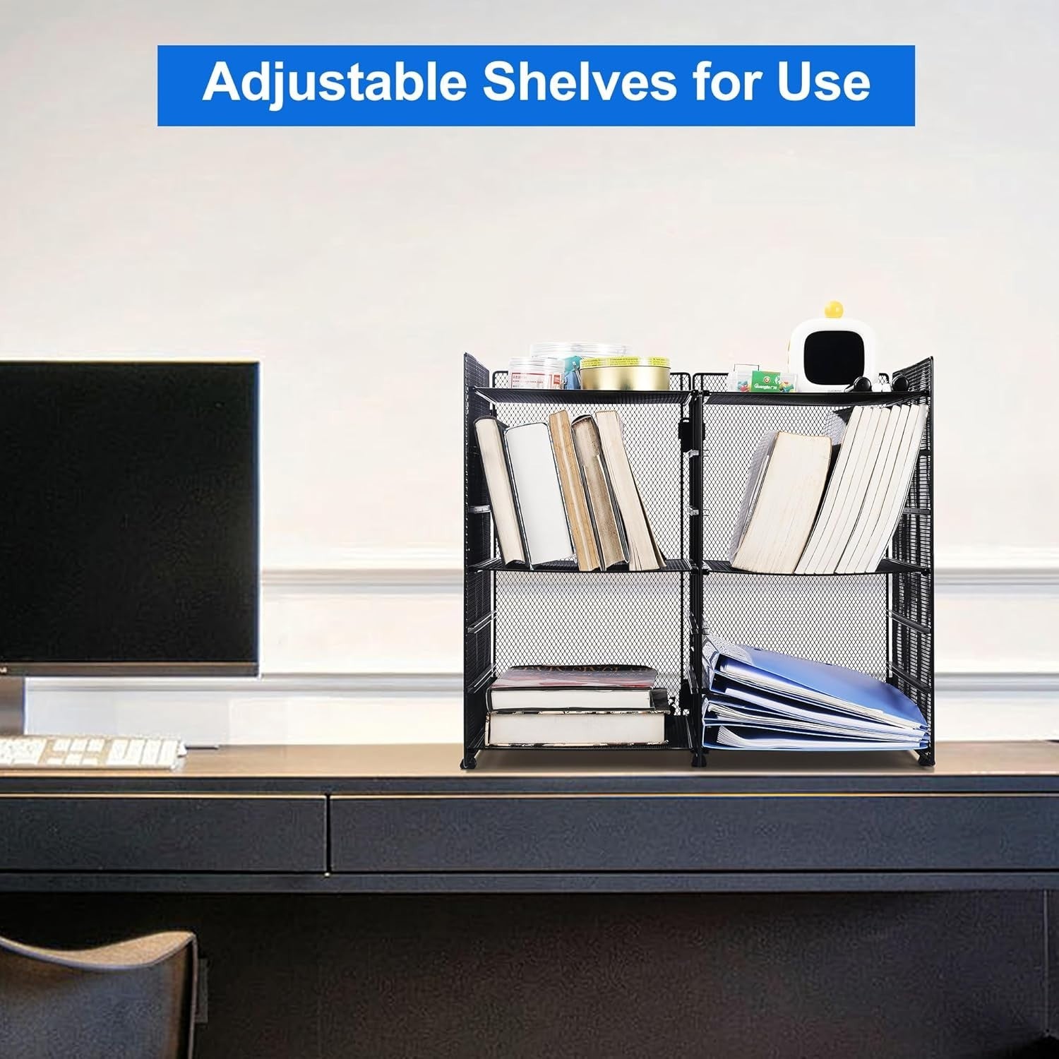 7-Tier Mesh Desk Organiser 12 Compartments A4 Paper File Tray Black