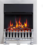 16” Electric Fireplace Insert 2000W Heater Remote Flame Effect Chrome Trim