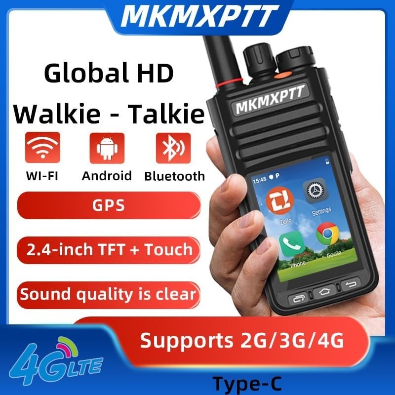 4G Android Walkie Talkie Touch Screen WiFi GPS Bluetooth POC Radio