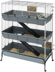 Large Rabbit Cage Indoor 3 Tier Double Front Spacious Easy Clean