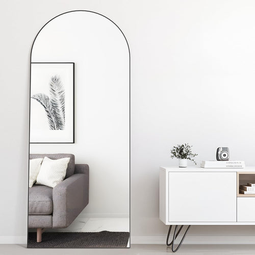 Full Length Arched Mirror 165x60cm Wall Leaning Standing Modern Black