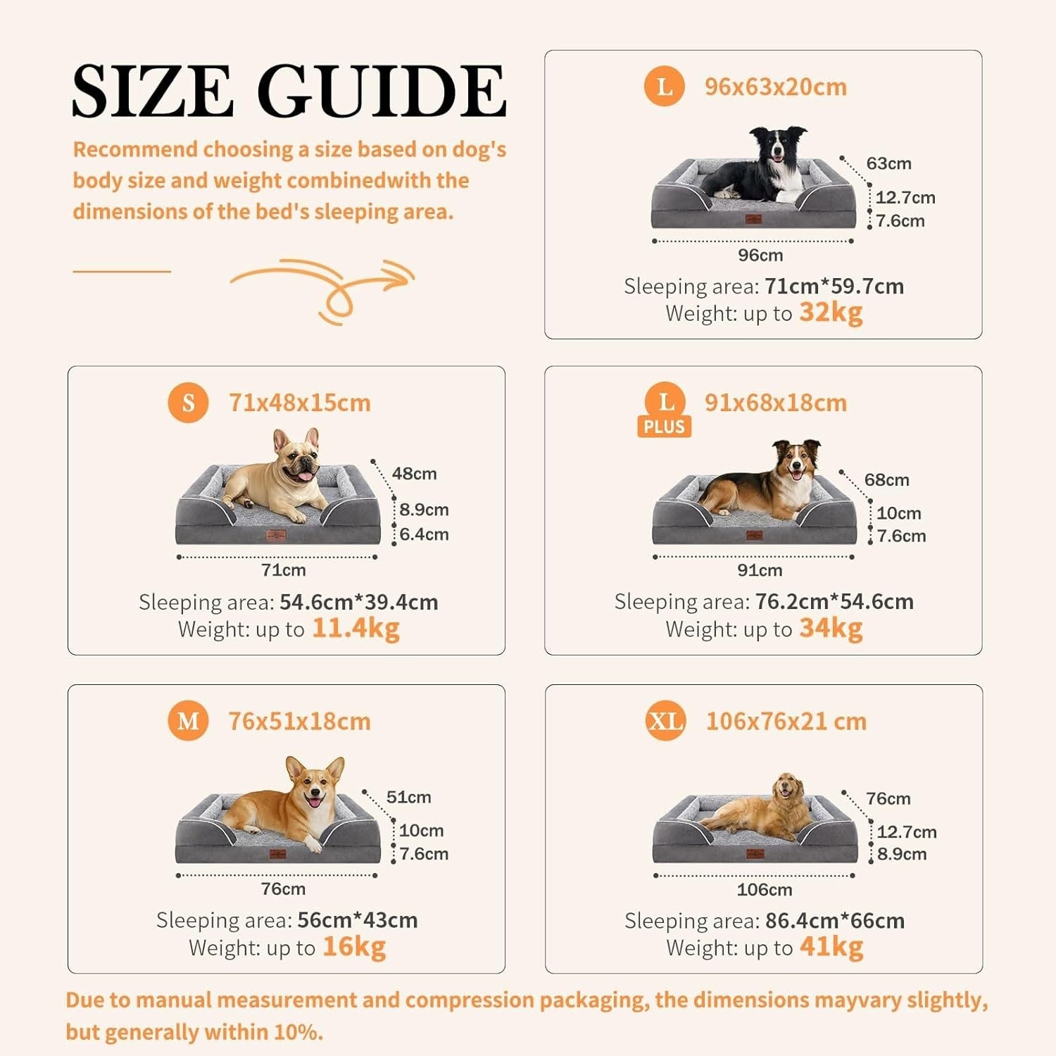 XL Orthopedic Dog Sofa Bed 106x76x21cm Waterproof Washable