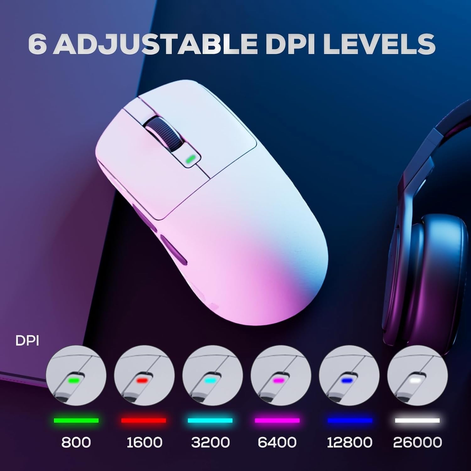 Ultra Lightweight Gaming Mouse 47g 42000 DPI Tri Mode 8K Hz