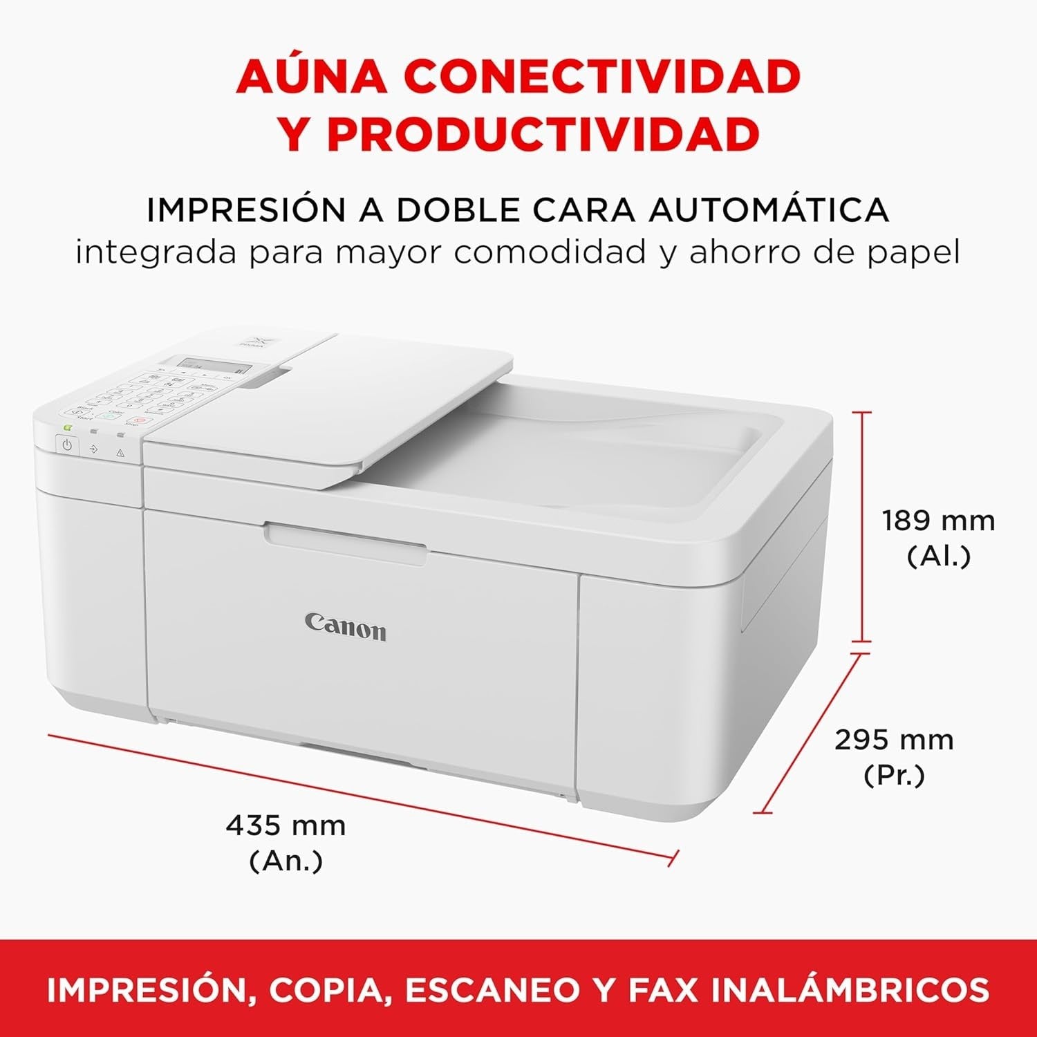 4-in-1 Wireless Printer White | Print Scan Copy Fax ADF Borderless Photos