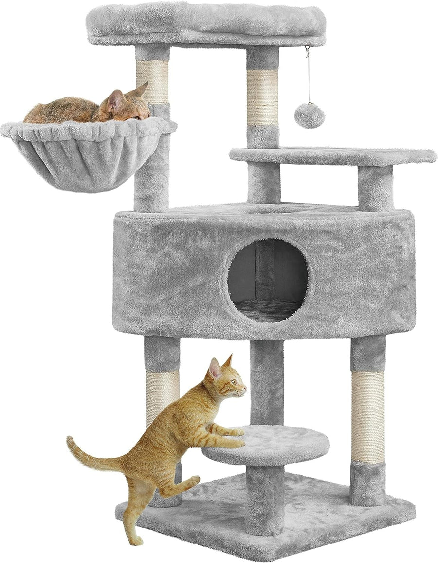 117cm Cat Tree Tower Condo with Hammock Sisal Scratching Posts Indoor Cats