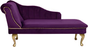 Luxury Tufted Velvet Chaise Lounge Sofa Left Hand Accent Chair Amethyst