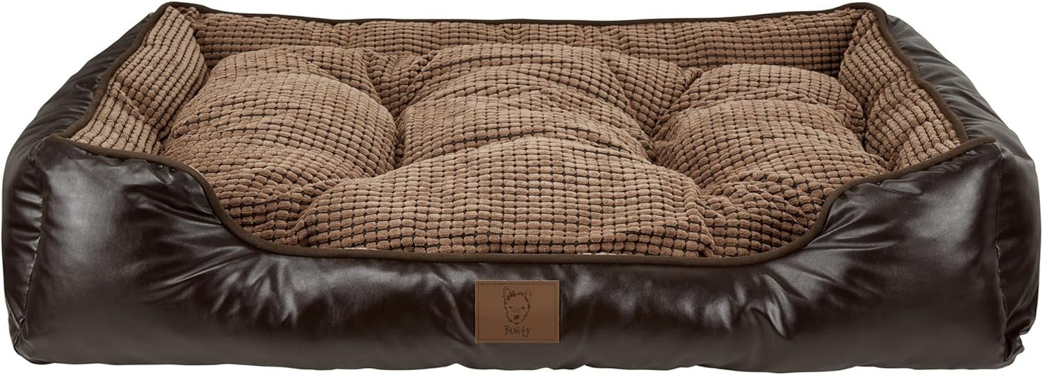 XL Faux Leather Dog Bed 110x80x20cm Washable Chew Resistant
