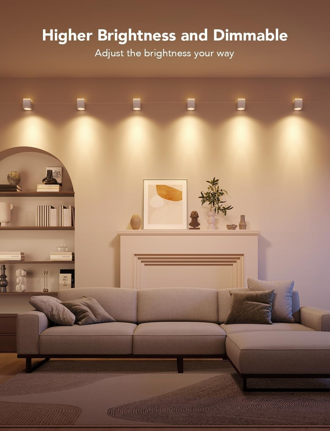Color-Changing RGBIC LED Wall Light with Alexa, Adjustable Cables & Music Sync