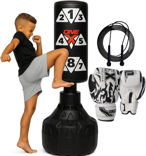 Kids Free Standing Punch Bag 3.5FT Boxing Set Gloves Indoor Outdoor