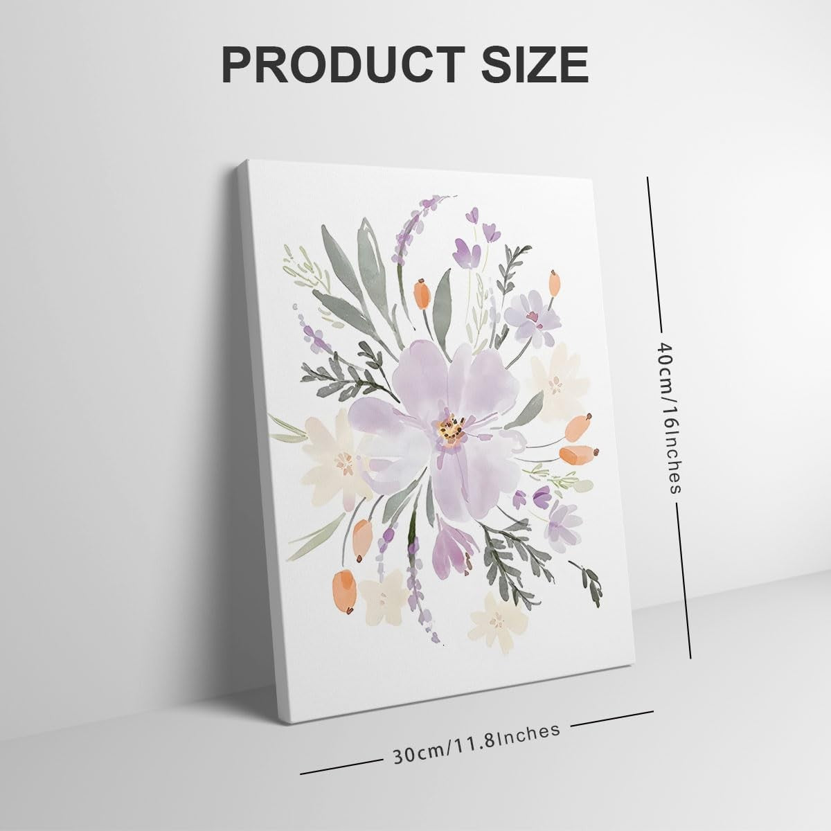 Framed Floral Canvas Wall Art Set of 3 16x12in Modern Bedroom Decor