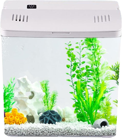 Desktop Betta Fish Tank Aquarium w/ Silent Filter Self Cleaning System