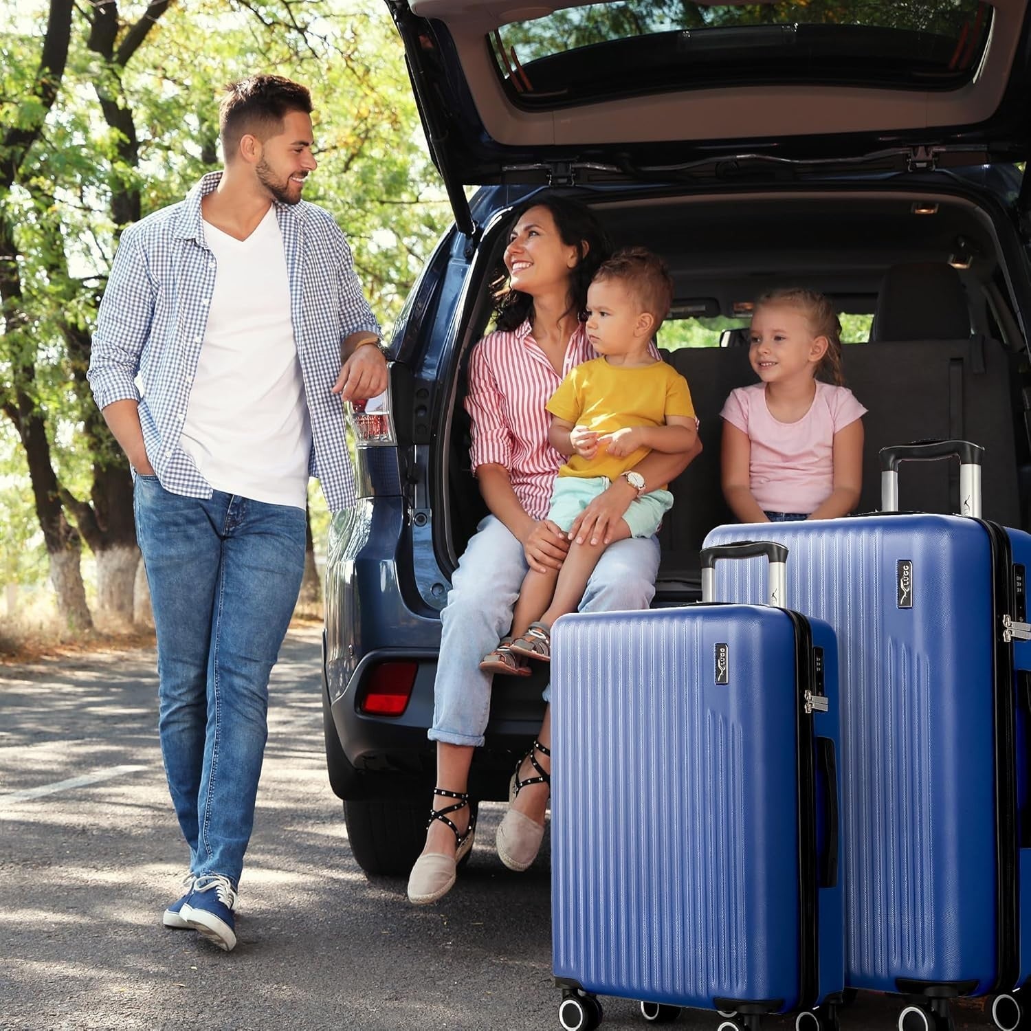 24in Vacay Hold Luggage ABS Hard Shell Suitcase TSA Indent Lock Spinner