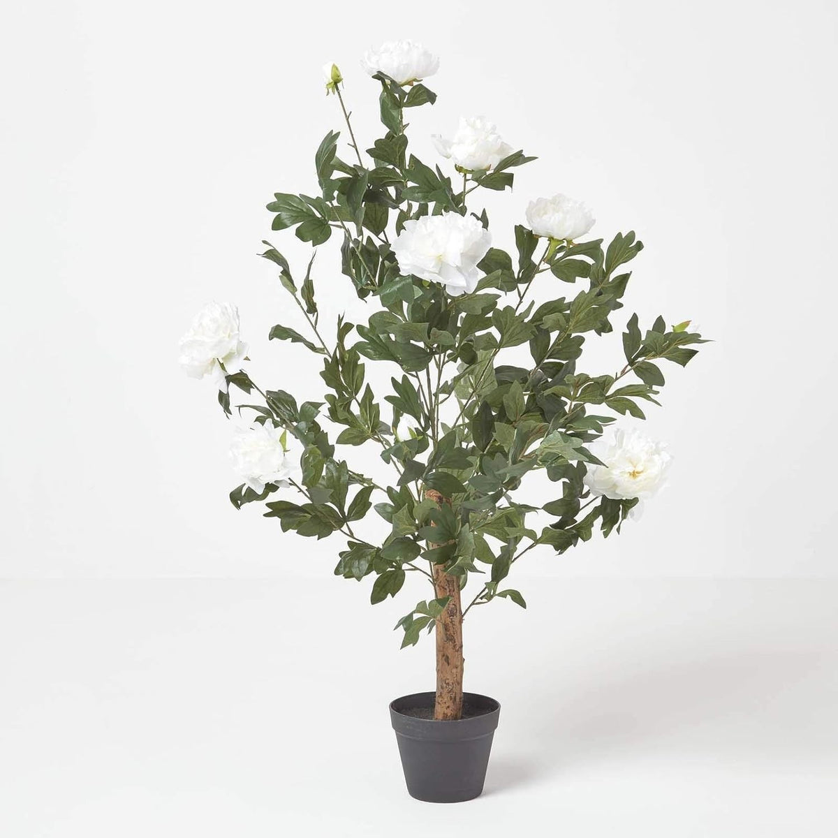 Artificial Cream Peony Tree 100cm Tall Faux Potted Plant Home Indoor Decoration