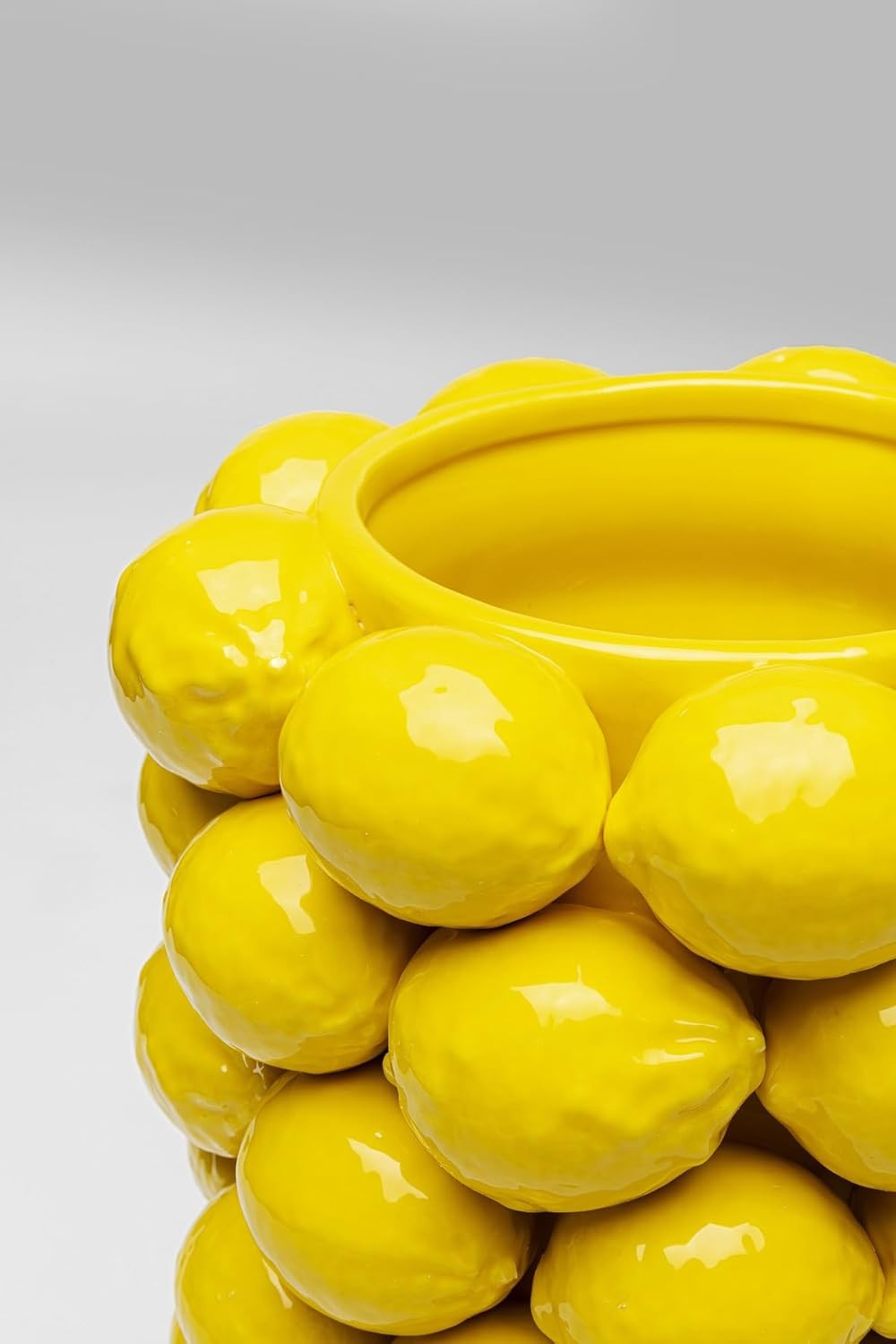 Large Yellow Lemon Ceramic Vase 43cm Modern Statement Table Home Decor