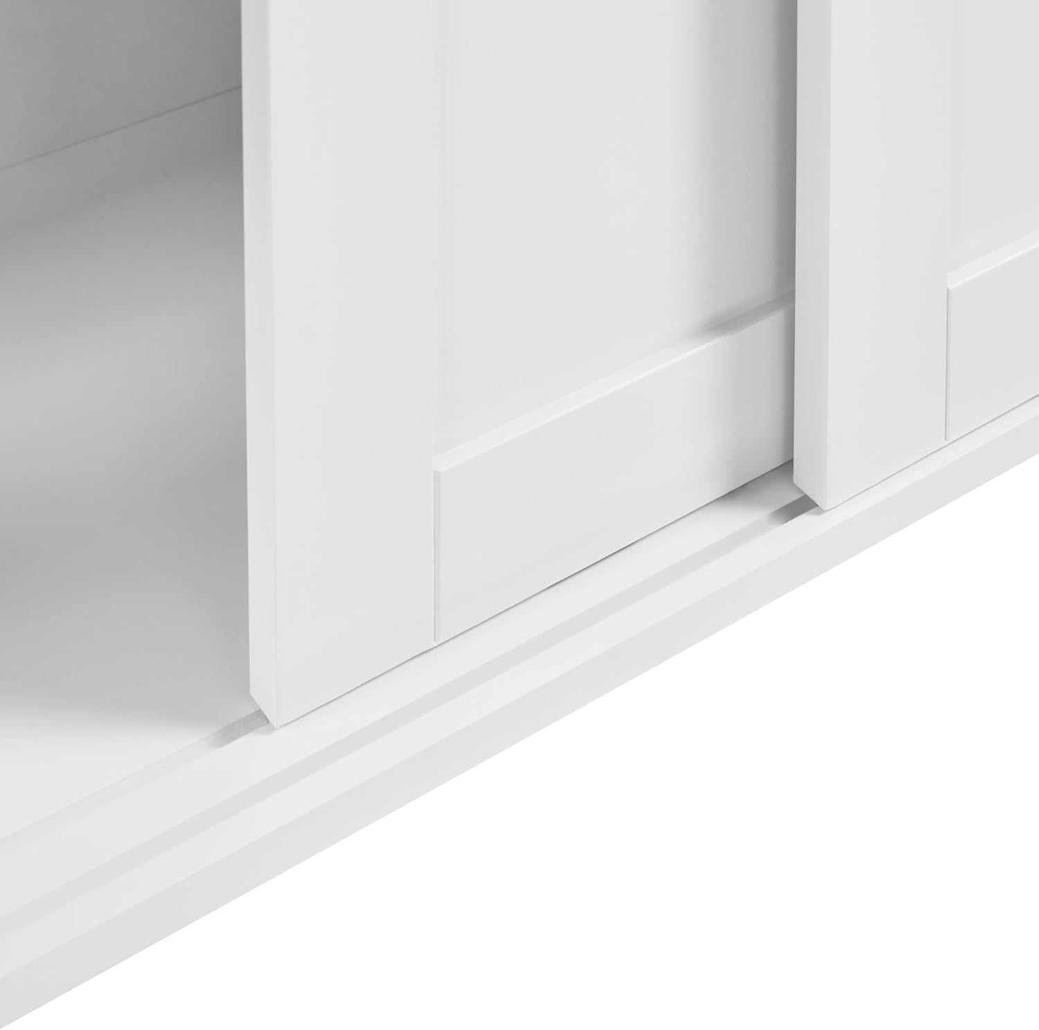 Set of 2 White Sideboard Buffet Cabinets | Sliding Door Storage Units with Shelv