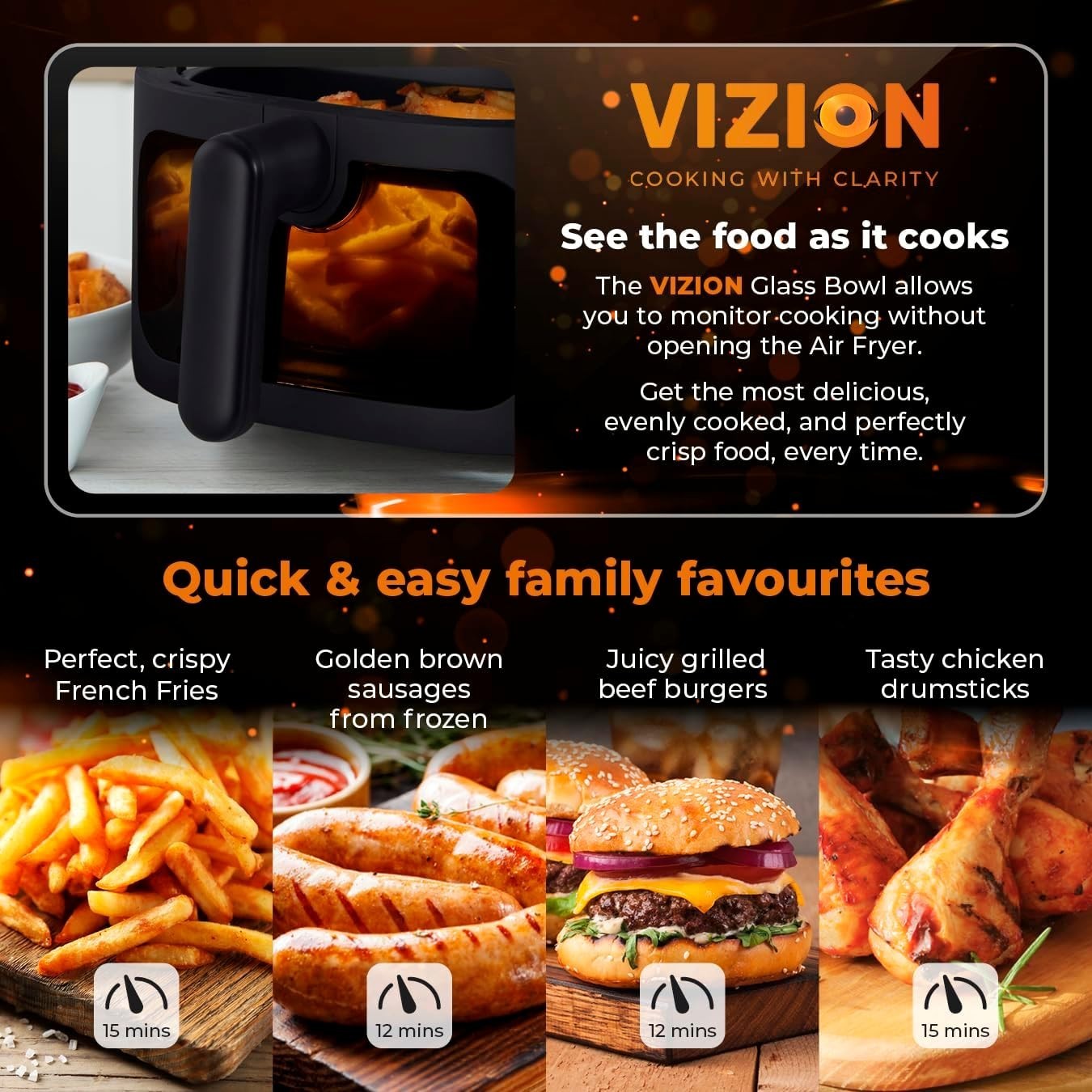6L Large Air Fryer Digital Display | 7 Presets Rapid Air Circulation 1750W