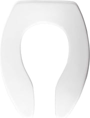 Commercial Elongated Toilet Seat White Open Front Self-Sustaining