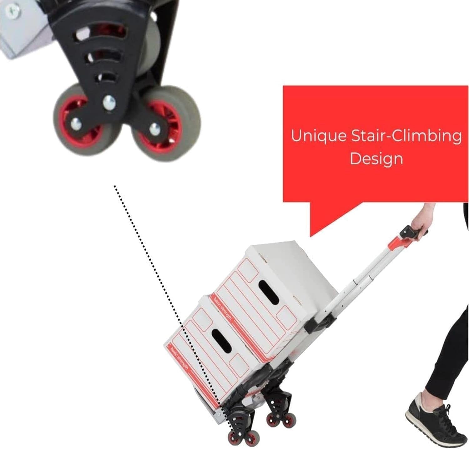 Stair Climbing Folding Hand Truck 6 Wheel Aluminum Dolly 150lb Cart