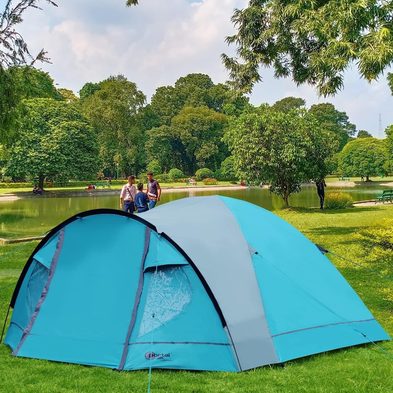 3-4 Man Camping Tent with Porch 4000mm Waterproof Dome