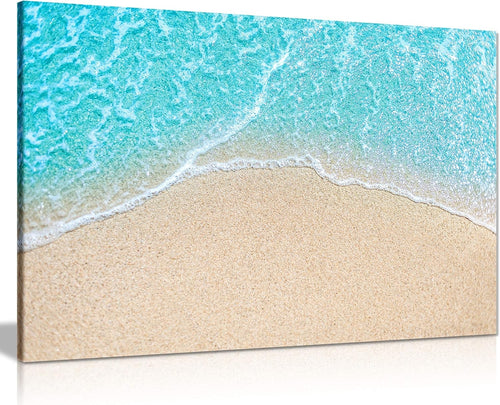 Turquoise Beach Wave Canvas Wall Art Coastal Sea Print Large 30x20