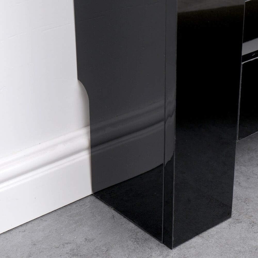 Black High Gloss Radiator Cover MDF Cabinet | XL Modern Decorative Heater Guard