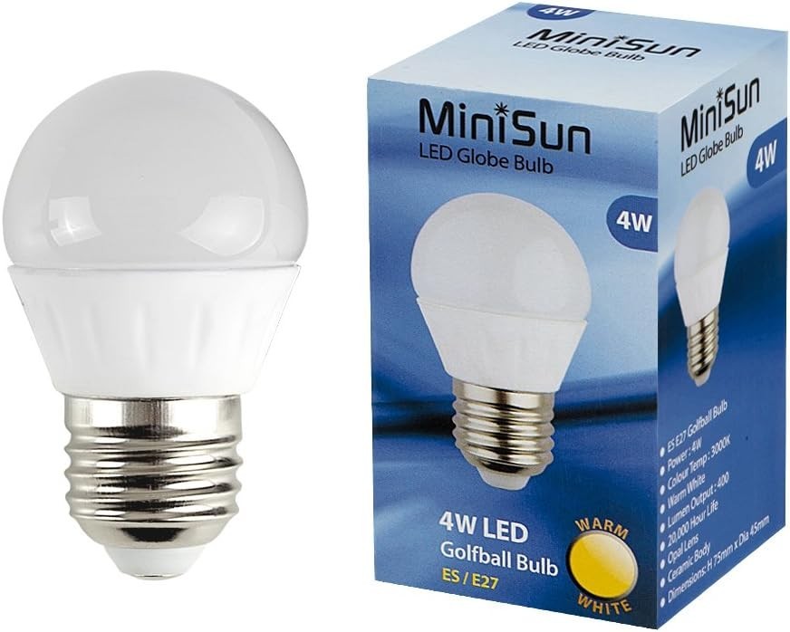 MiniSun 42" White Ceiling Fan with Light, Reversible Blades, 3-Speed, LED Bulb