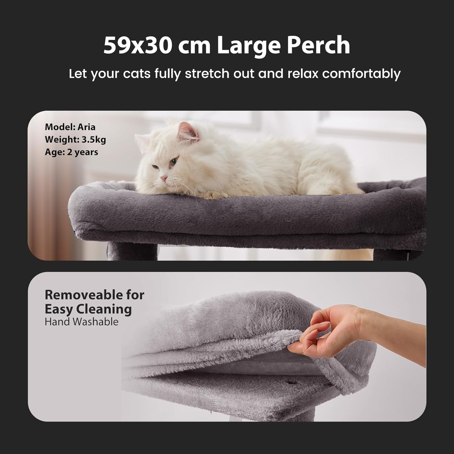 Cat Tree Tower 105cm 4 Level Scratching Post Condo Hammock Play Centre