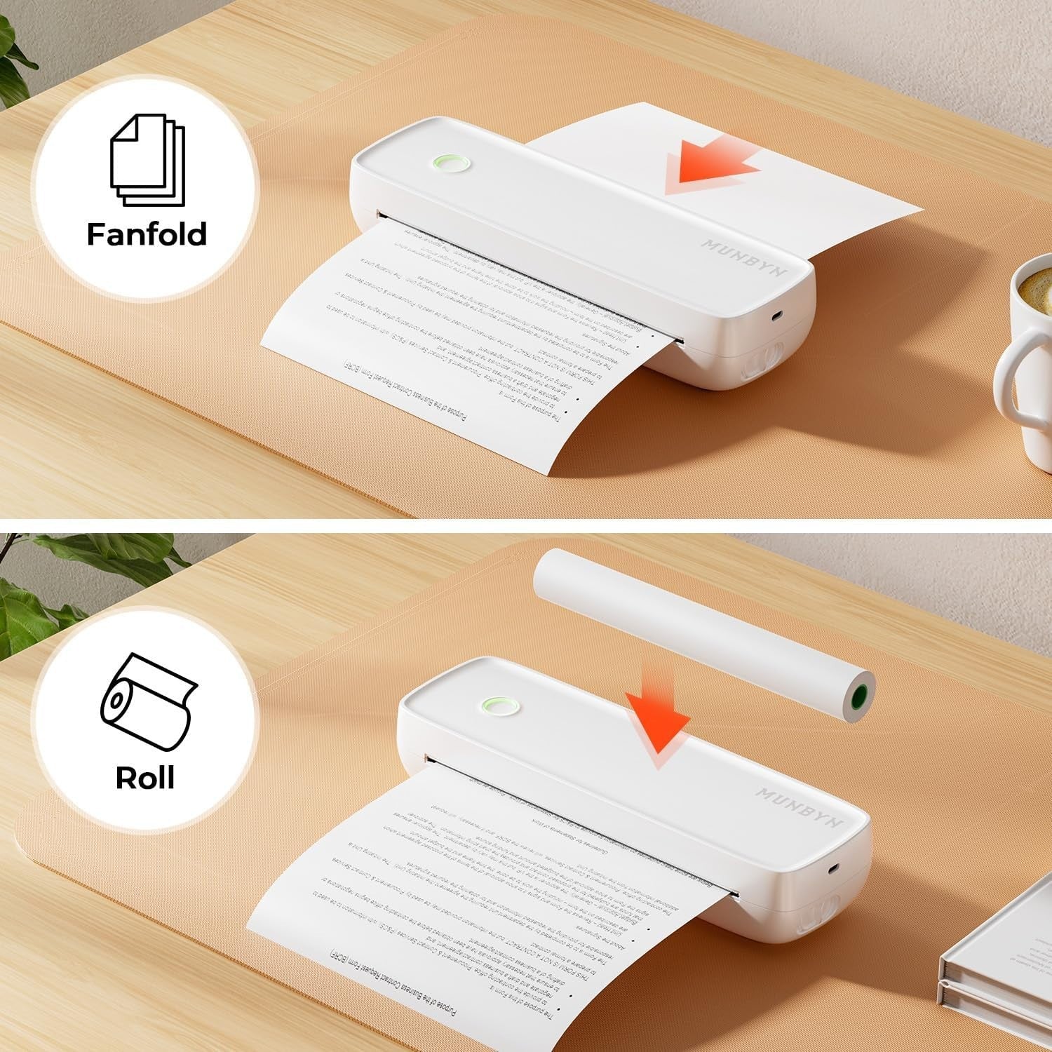 Portable A4 Thermal Printer Inkless Mobile Bluetooth and USB C Printing