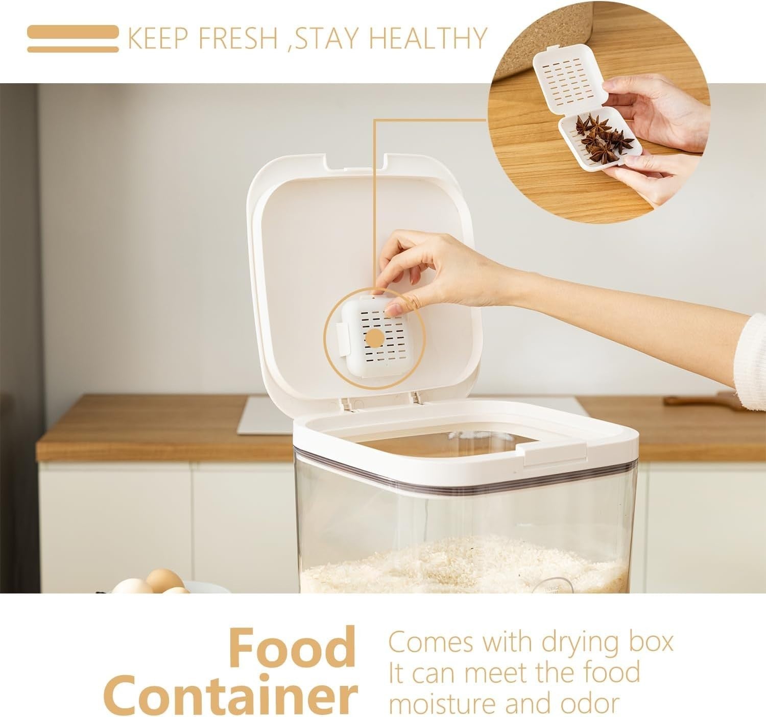 5L Flour Dispenser Airtight 10LBS Rice Cereal Storage