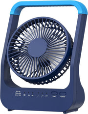 20000mAh Portable Desk Fan – Quiet 3-Speed Rechargeable USB Air Circulator Blue